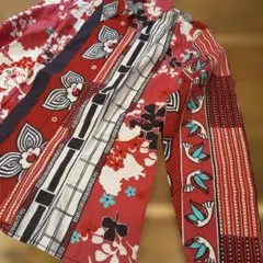 KENZO カラフルレトロ長袖シャツ サイズ38　ポルトガル製レトロヴィンテージのサムネイル