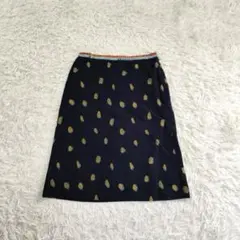 24032✨ミナペルホネン goutte カシミヤ混 フレアスカート ネイビーのサムネイル
