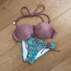 【美品】ビキニ 水着 レディース 9Mくすみピンク セパレート クレアヴィレ