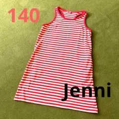 ☆140 Jenni 赤 白 タンクトップ ボーダー柄 ロング チュニック☆のサムネイル