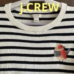 jcrew ボーダー　カットソー　鳥　白黒