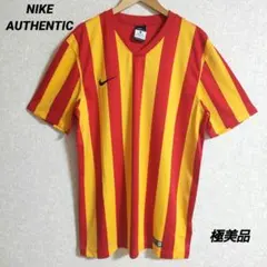 極美品 ナイキ NIKE オースティック 刺繍ロゴ 半袖シャツ L 赤 × 黄