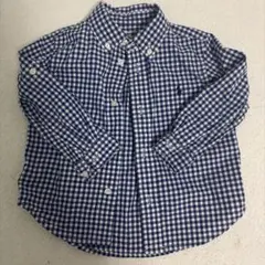 美品　ラルフローレン　90 ギンガムチェック　青　シャツ