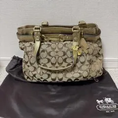 COACH シグネチャー ハンドバッグ ゴールド