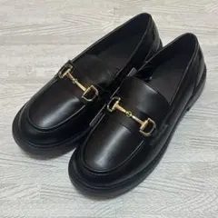 GU ボリュームソールビットローファー ブラック M