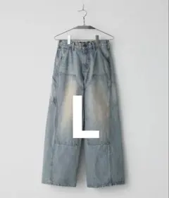 新作　DOUBLE KNEE CURVED SEEM BAGGY DENIM L