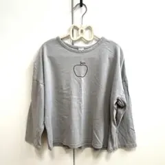 韓国子供服 グレー リンゴ柄　薄手　長袖カットソー　XL 11