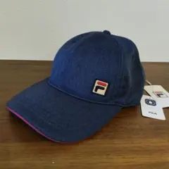 新品　FILA　キャップ　吸水速乾　フリーサイズ　濃紺　55〜57