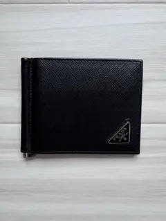 PRADA ブラック レザー マネークリップ