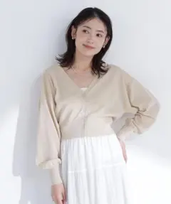 NATURAL BEAUTY BASIC さらりと、涼しげ麻混カーディガンのサムネイル