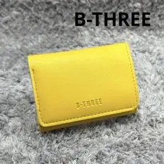 B-THREE ビースリー レザー 三つ折り コンパクトウォレット イエローのサムネイル