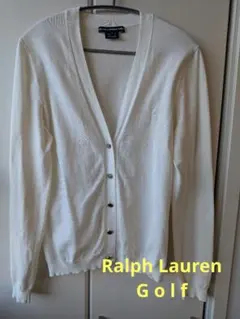 Ralph Lauren Golf コットンホワイトカーディガン L