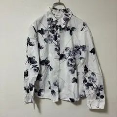 Agnes b 花柄長袖シャツ ホワイト/ブラック/グレー　レディース