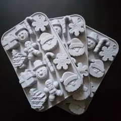 【新品未使用】3点 シリコン型 クリスマス 製菓型 洋菓子型 シリコンモールド