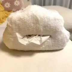 ティッシュケース ホワイト インテリア　ファー
