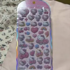 【正規品】コットンパフィーシール　キティ　ヒョウ柄　ボンボンドロップシール