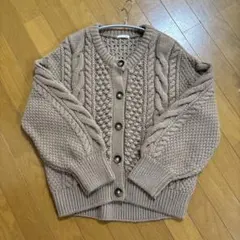 ケーブルニット カーディガン ベージュ