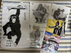 ウォールステッカー＆ステッカー、ポスターセット ゴリラ・チンパンジー