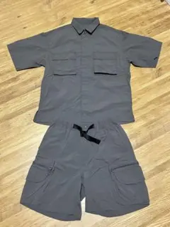 最終値下げ未使用　GU ナイロン　セットアップ　グレー　サイズS