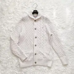 トミージーンズ　カーディガン　M メンズ　ケーブル編み　厚手　ロング　春秋冬