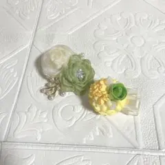 405 ハンドメイド コサージュ パール ビーズ　卒業式　入学式　親子セット