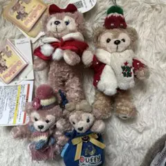 ダッフィー シェリーメイ ぬいぐるみバッジ ストラップ セット売り