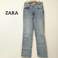 ザラ ストレート デニム ジーンズ ハイライズ コットン US6 (M相当）