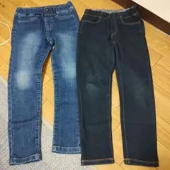 GU 120サイズ デニム・ブラックパンツ2点セット