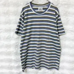 ジェラートピケオム ボーダー ルームウェア ブルー M Tシャツ 爽やか 綿
