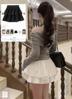 フリージアインパン裏地付きプリーツティアードミニスカート[ks097]