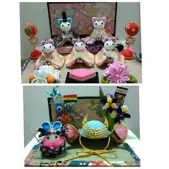 ちりめん細工ねこさん兄妹のお祭り - メルカリ