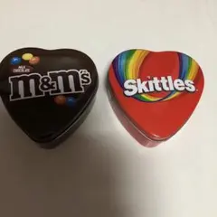 エムアンドエムズM&M'sとSkittlesのハート型空き缶セット