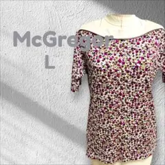 マクレガー カットソー 花柄 ボートネック 春夏コーデ 半袖 Lサイズのサムネイル