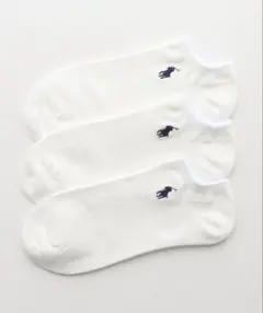 POLO RALPH LAUREN レディース スニーカーソックス 3足 白