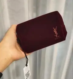 YSL イヴサンローランボーテ　ポーチ　正規ノベルティ　ワインレッド　ベロア