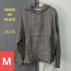 SENSE OF PLACE フード付きプルオーバー リネン 綿麻