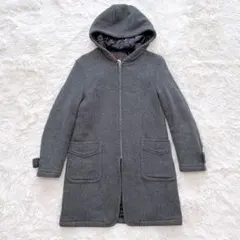 タケオキクチ　フード付きファスナーコート　グレー　サイズ2 ウール混