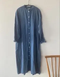 fog linen work フォグリネンワーク バンドカラーワンピース