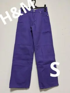 最終値下げ‼️☆H&M☆パープル ワイドパンツ デニム　EUR34