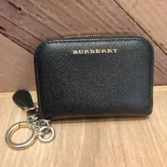 BURBERRY バーバリー コインケース キーリング付き レザー ブラック