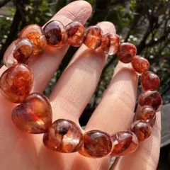 ♡ハート型　ファイヤークォーツブレスレット