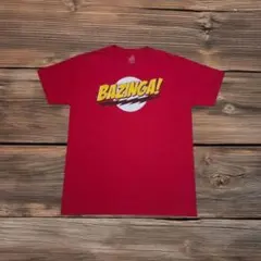 ビッグバンセオリーt BAZINGA! ドラマ ムービー古着 レッド メンズLのサムネイル