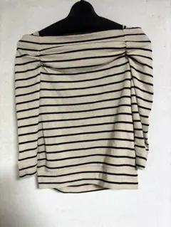 【美品】ココディール　ストライプ柄 七分袖トップス