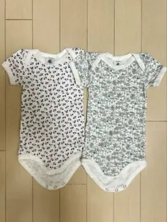 プチバトー　PETIT BATEAU 半袖ボディ ロンパース　2枚セット