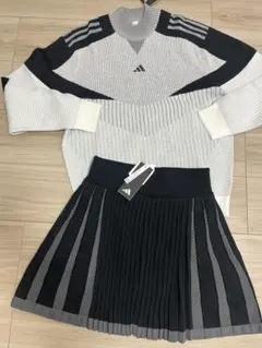 新品　アディダスゴルフ　モックネック　長袖セーター　スカート　　セットアップ　S