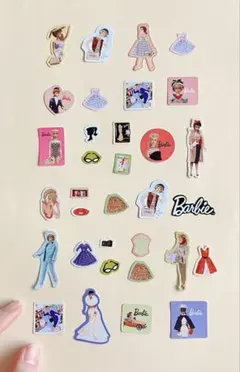 フレークシール33枚　バービー