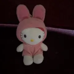 ハローキティ ウサギフードぬいぐるみ