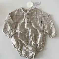 tete a tete ロンパース　70 新品未使用　タータンチェック　ベージュ