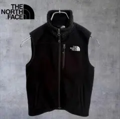 ノースフェイス キッズ130 フリースベスト 黒　ブラック　裏起毛