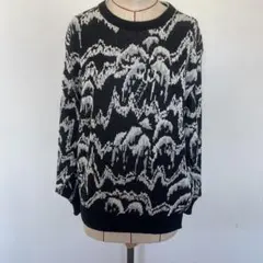 総柄.昭和長袖ニットセーター スリーシーズン着用可能
